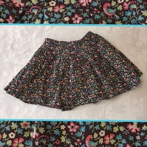 Girls Baby Gap Brown Skirt with Flowers and Birds